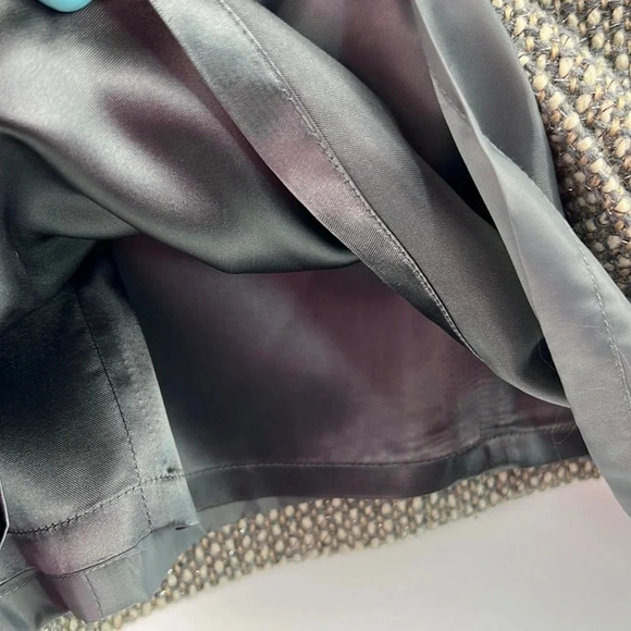 Talbots Tweed Metallic Wool Blend Short Sleeve Shift Dress Lined Size 12 Gray - Picture 12 of 16